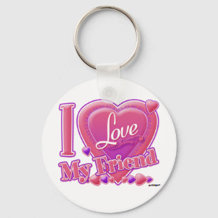 I Love My Friend pink/purple - heart Key Ring