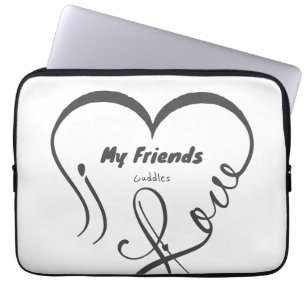 I Love My Friends - Cuddles Laptop Sleeve