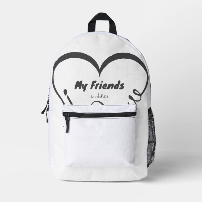 I Love My Friends - Cuddles Printed Backpack (Front)