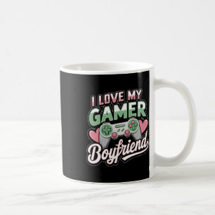 I Love My Gamer Boyfriend Valentine Heart Vintage Coffee Mug