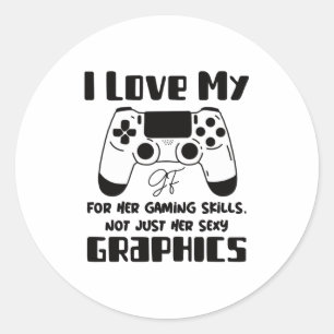 I Love My Gamer GF Classic Round Sticker