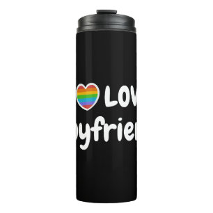 I Love My Gay Boyfriend LGBT hippie Thermal Tumbler