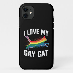 I Love My Gay Cat Funny Rainbow Pride Lgbt iPhone 11 Case