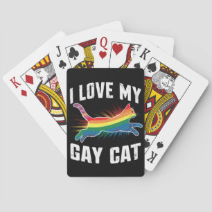 I Love My Gay Cat Funny Rainbow Pride Lgbt Playing Cards