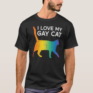 I Love My Gay Cat Rainbow Pride Lgbt Men Women Ki T-Shirt
