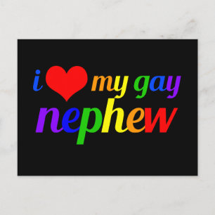 I Love My Gay Nephew Proud Aunt Uncle Postcard