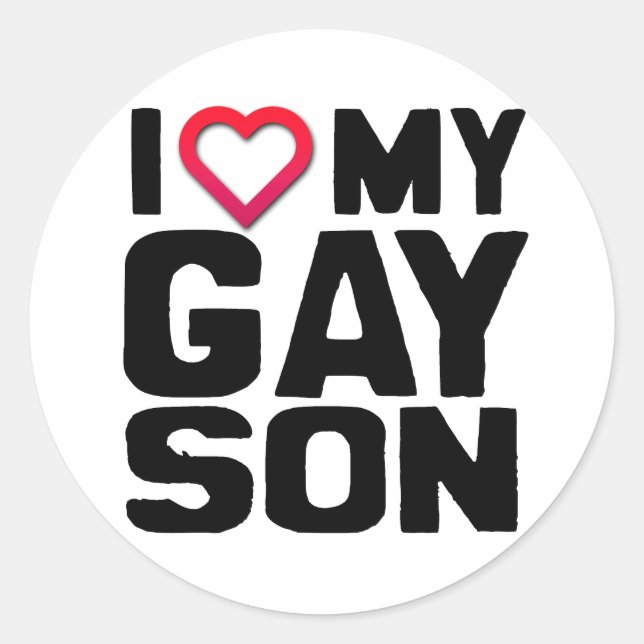 I Love my Gay Son Classic Round Sticker (Front)