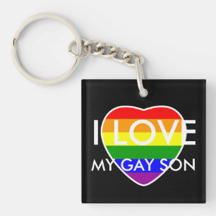 I LOVE MY GAY SON FAMILY SUPPORT GAY RIGHTS KEY RING
