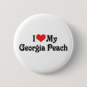 I Love My Georgia Peach 6 Cm Round Badge