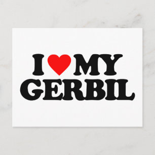 I LOVE MY GERBIL POSTCARD