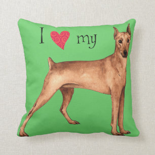 I Love my German Pinscher Cushion