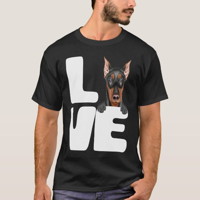 I Love My German Pinscher Dog T-Shirt (Front)