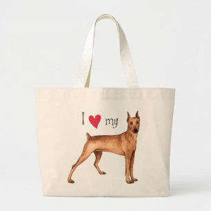 I Love my German Pinscher Large Tote Bag