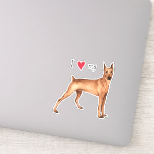 I Love my German Pinscher Vinyl Sticker