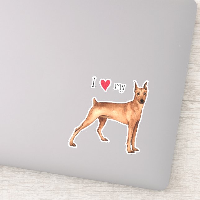 I Love my German Pinscher Vinyl Sticker (Detail)
