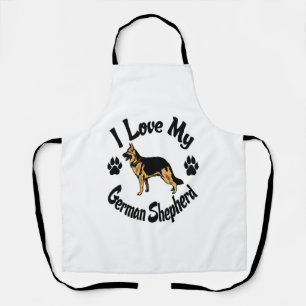 I Love My German Shepherd Apron