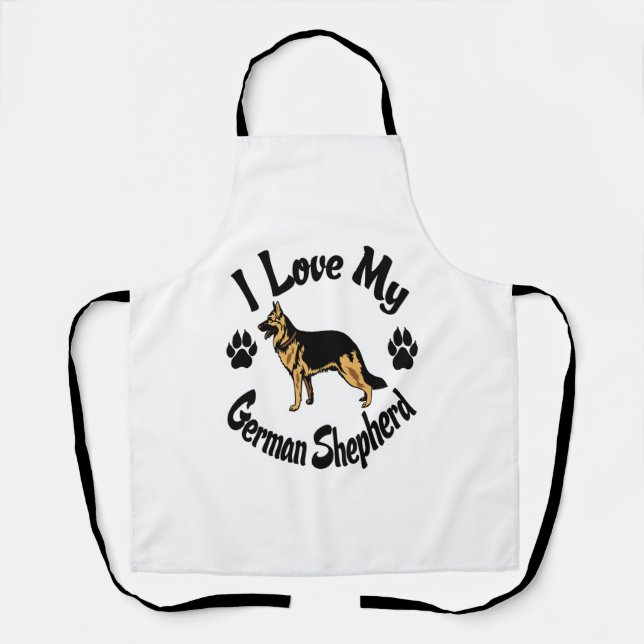 I Love My German Shepherd  Apron (Front)