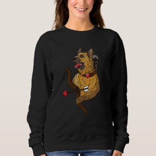 I Love My German Shepherd Cupid Dog  Valentines Da Sweatshirt