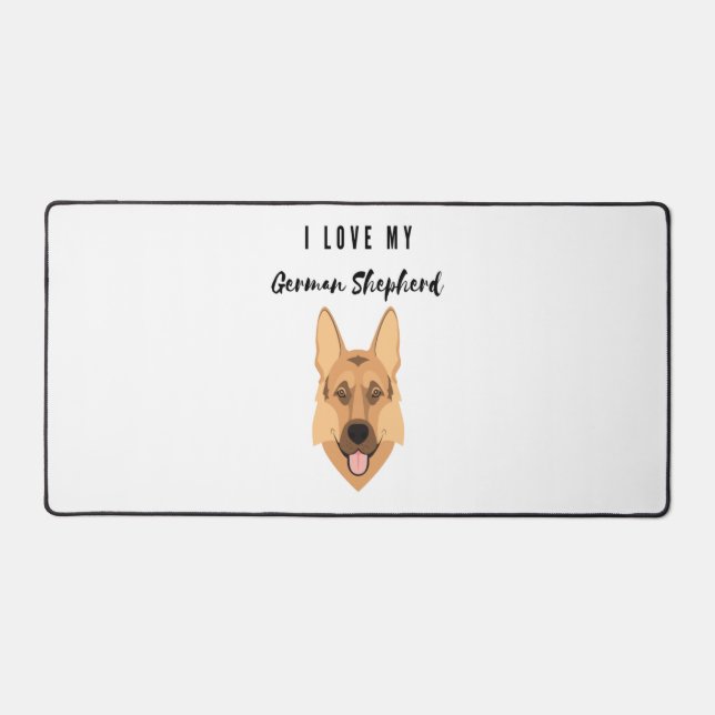 I Love My German Shepherd  Desk Mat (Front)