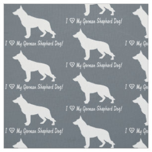 I Love My German Shepherd Dog Fabric