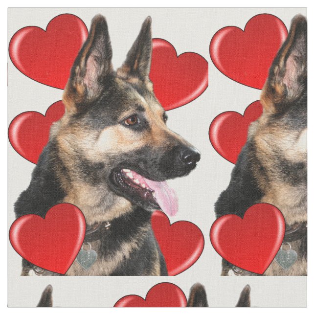 I love my German Shepherd fabric (Close Up)