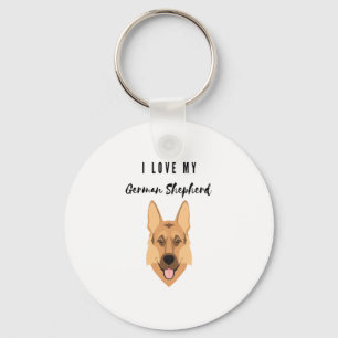 I Love My German Shepherd  Key Ring
