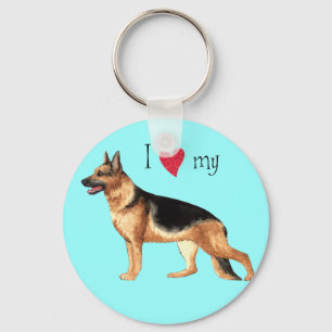 I Love my German Shepherd Key Ring