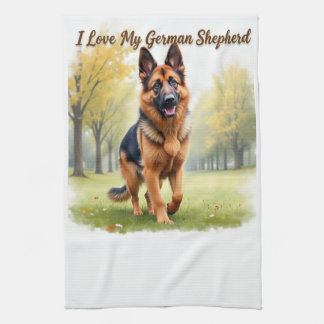 I Love My German Shepherd Kitchen Towel