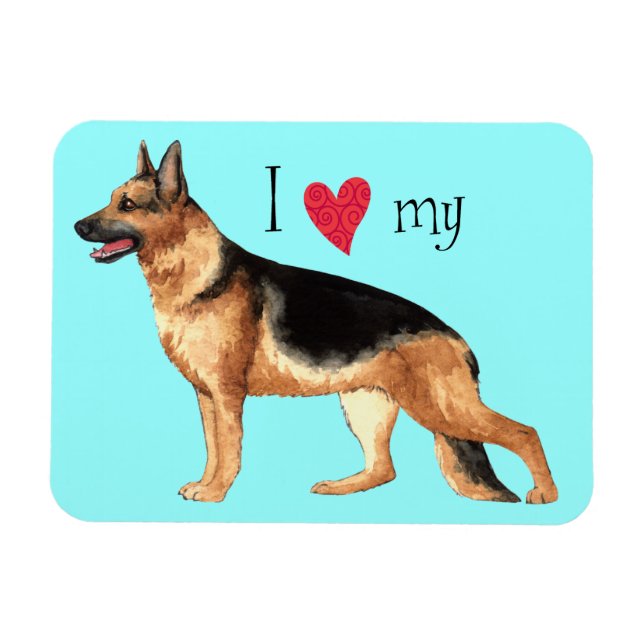 I Love my German Shepherd Magnet (Horizontal)