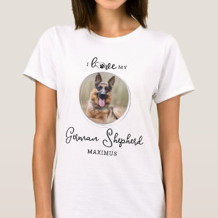 I Love My German Shepherd Personalised Dog Photo T-Shirt