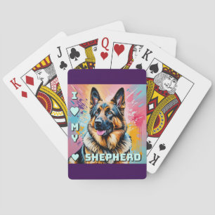 I love my German Shepherd Playing Cards