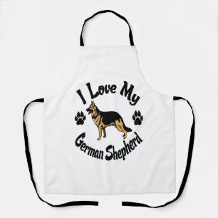 I Love My German Shepherd Tee Shirt  Apron