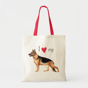 I Love my German Shepherd Tote Bag