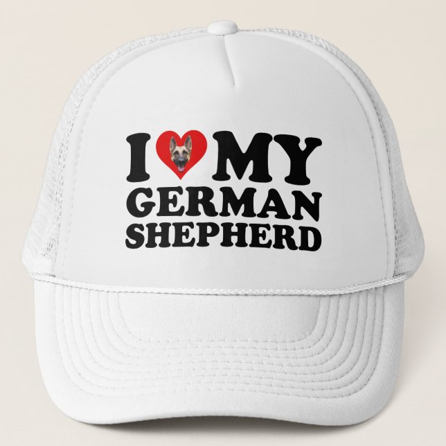 I Love My German Shepherd Trucker Hat (Front)
