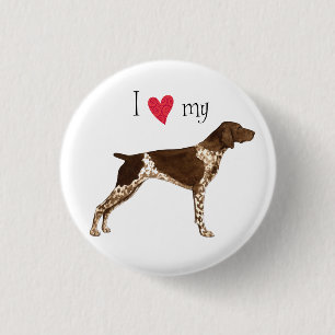 I Love my German Shorthaired Pointer 3 Cm Round Badge