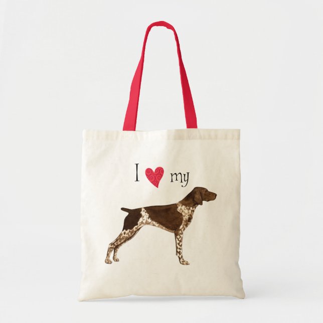 I Love my German Shorthaired Pointer Tote Bag (Front)