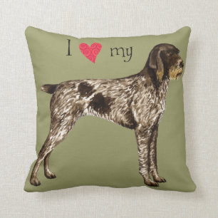 I Love my German Wirehaired Pointer Cushion