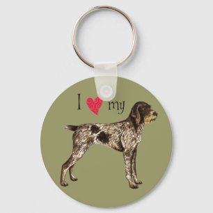 I Love my German Wirehaired Pointer Key Ring
