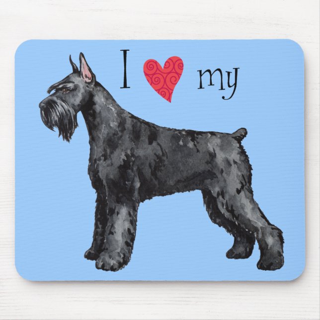 I Love my Giant Schnauzer Mouse Pad (Front)