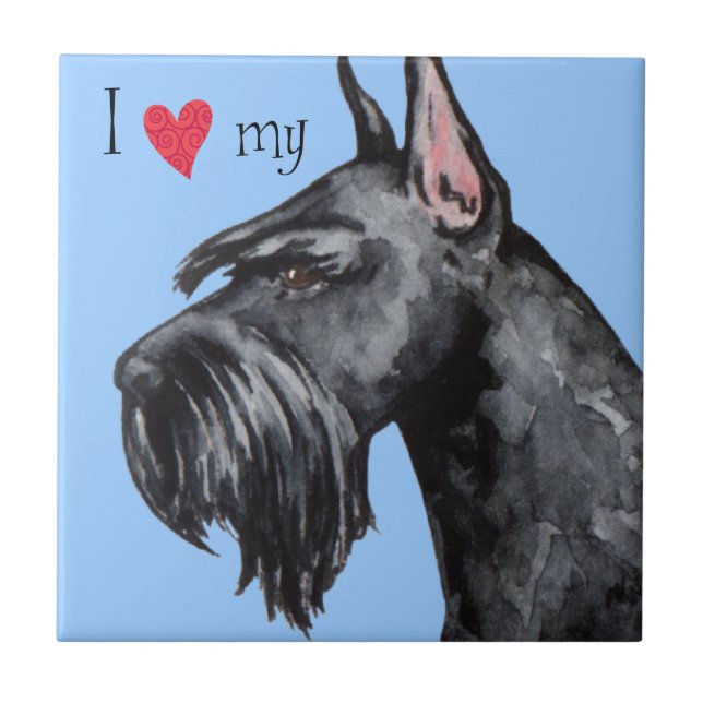 I Love my Giant Schnauzer Tile (Front)