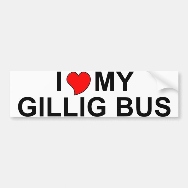 I Love My Gillig Bus Bumper Sticker (Front)