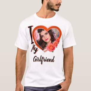 I Love My Girl friend-Photo-Red-Heart-T-Shirt T-Shirt