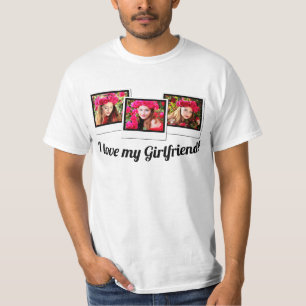 I Love my Girlfriend 3-Photo Montage Collage T-Shirt