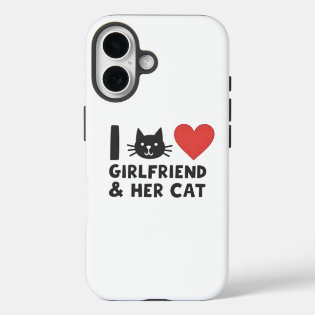 "I Love My Girlfriend and Her Cat" Cat Head iPhone Case-Mate iPhone Case (Back)