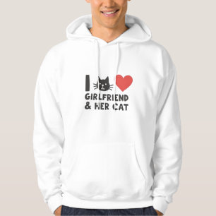 I Love My Girlfriend and Her Cat" Men's Hoodie Des