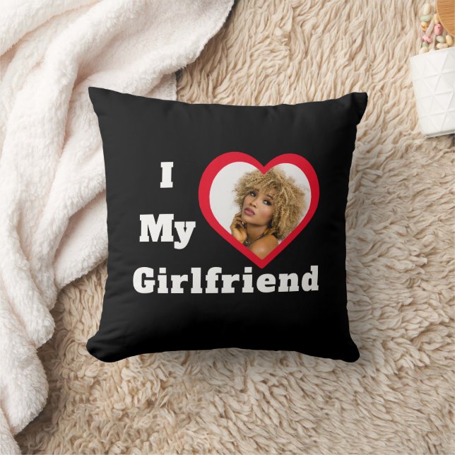 I Love My Girlfriend Bae Personalised Custom Photo Cushion (Blanket)