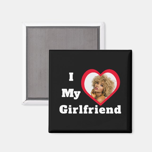 I Love My Girlfriend Bae Personalised Custom Photo Magnet (Front/Back)