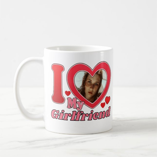 I Love My Girlfriend Boyfriend Wife Husband Photo Coffee Mug (Left)