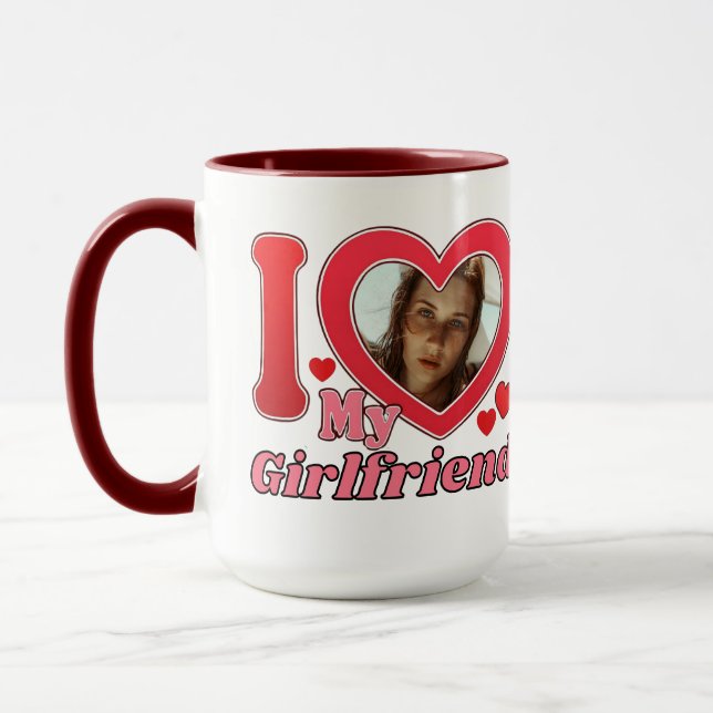 I Love My Girlfriend Boyfriend Wife Husband Photo Mug (Left)