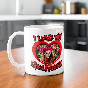 I Love my Girlfriend Bubble Red Heart Frame Coffee Mug